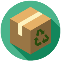 icon, cardboard box recycling
